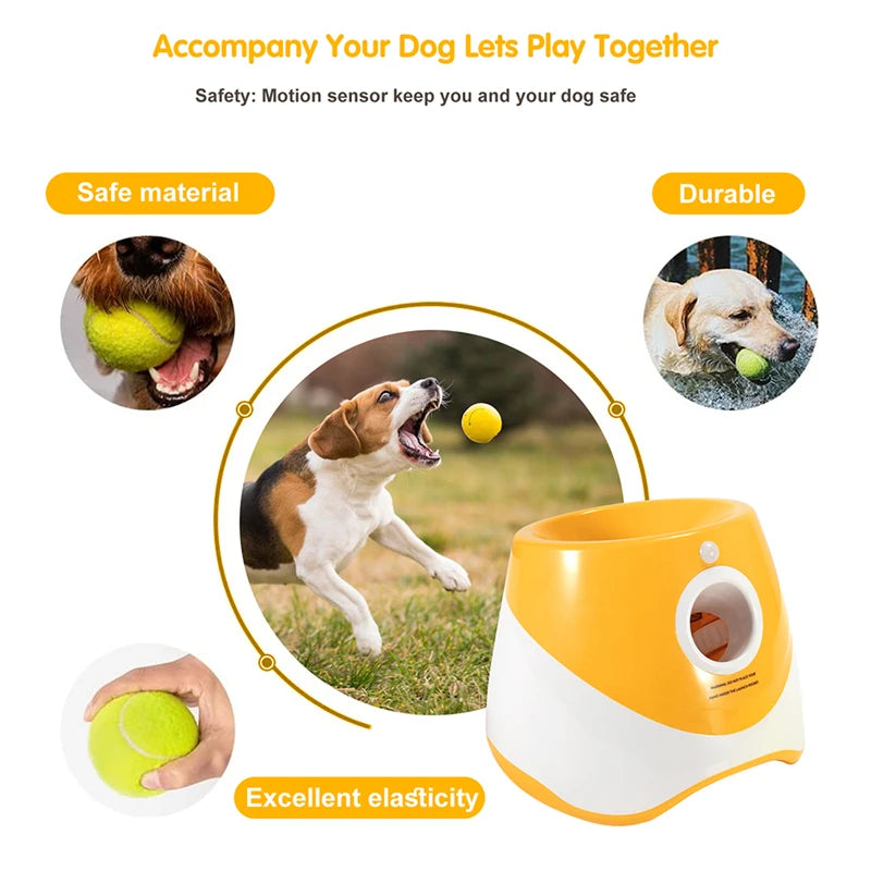 Luxurious Automatic Dog Tennis Ball Launcher – Rechargeable Interactive Toy for Endless Fun and Exercise