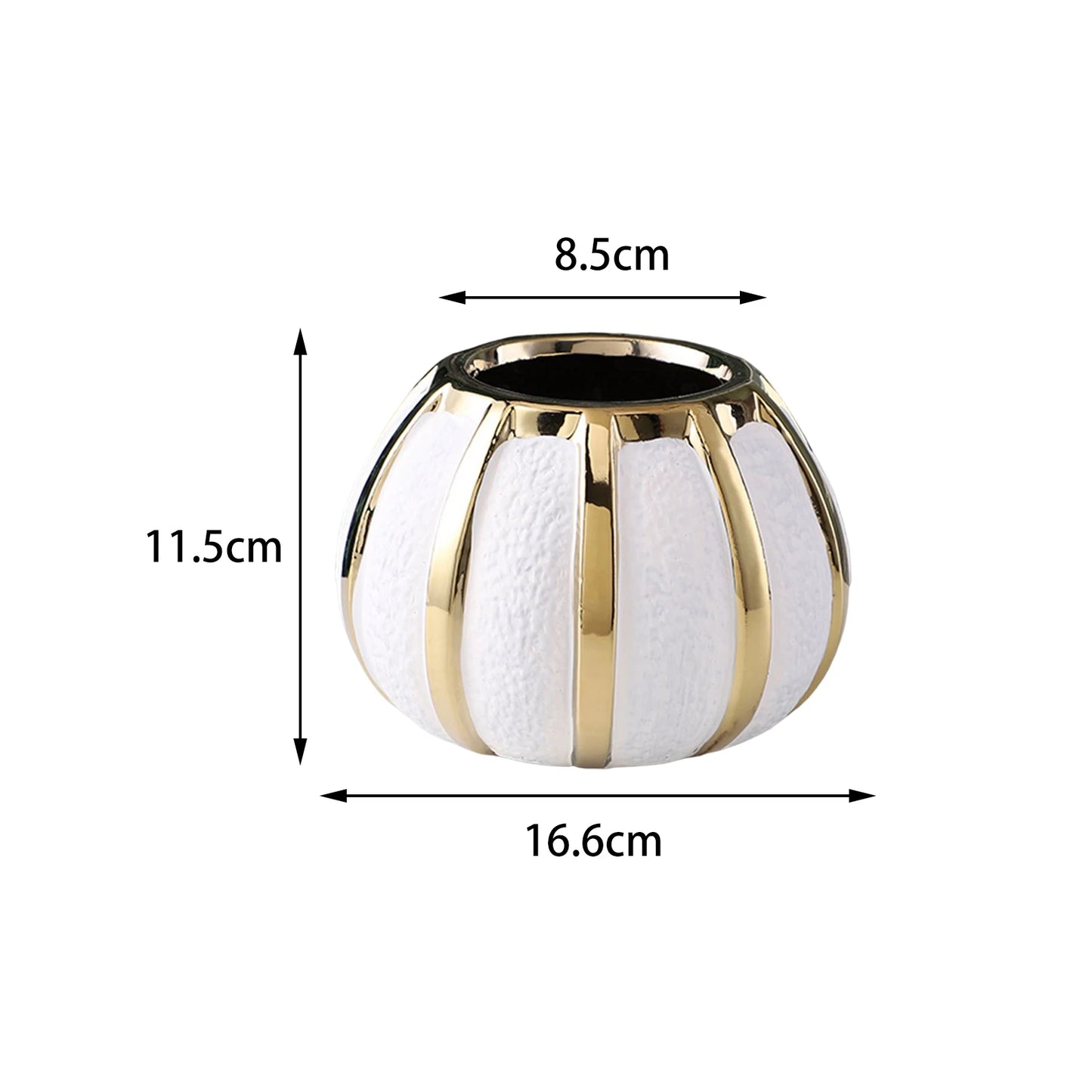 Elegant White and Gold Ceramic Vase Treasures – Light Luxury Tabletop Flower Pot for Wedding and Dining Room Decoration