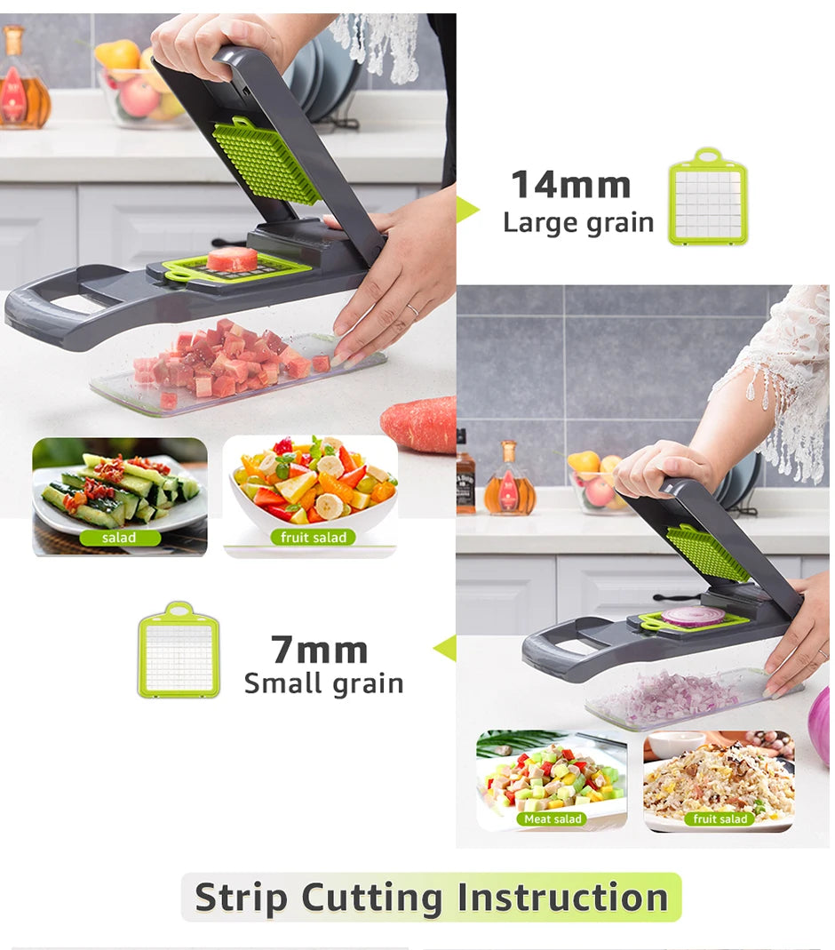 Multifunctional Vegetable Chopper & Slicer - Stainless Steel Kitchen Grater for Fruits, Cheese, and Vegetables