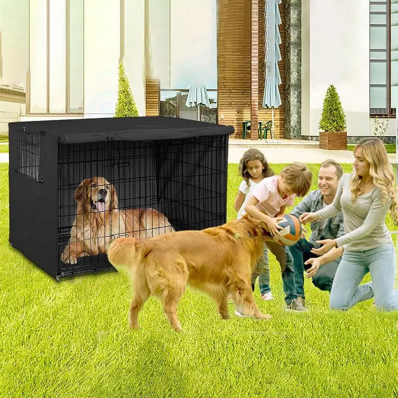 Universal Waterproof Dog Crate Cover | All-Season Protective Kennel Cover with Dual Entrances