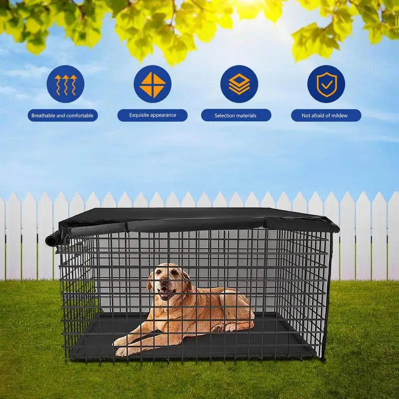 Universal Waterproof Dog Crate Cover | All-Season Protective Kennel Cover with Dual Entrances