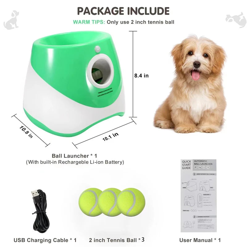 Luxurious Automatic Dog Tennis Ball Launcher – Rechargeable Interactive Toy for Endless Fun and Exercise