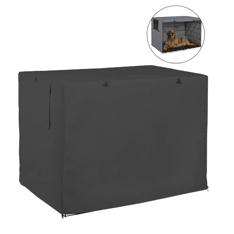 Universal Dog Cage Cover - 210D Oxford Waterproof Crate Cover for Outdoor Use | Durable Sun & Rain Protection