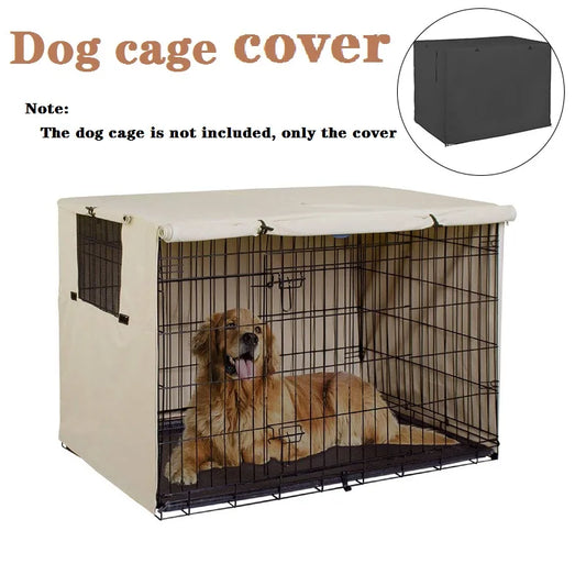 Universal Dog Cage Cover - 210D Oxford Waterproof Crate Cover for Outdoor Use | Durable Sun & Rain Protection