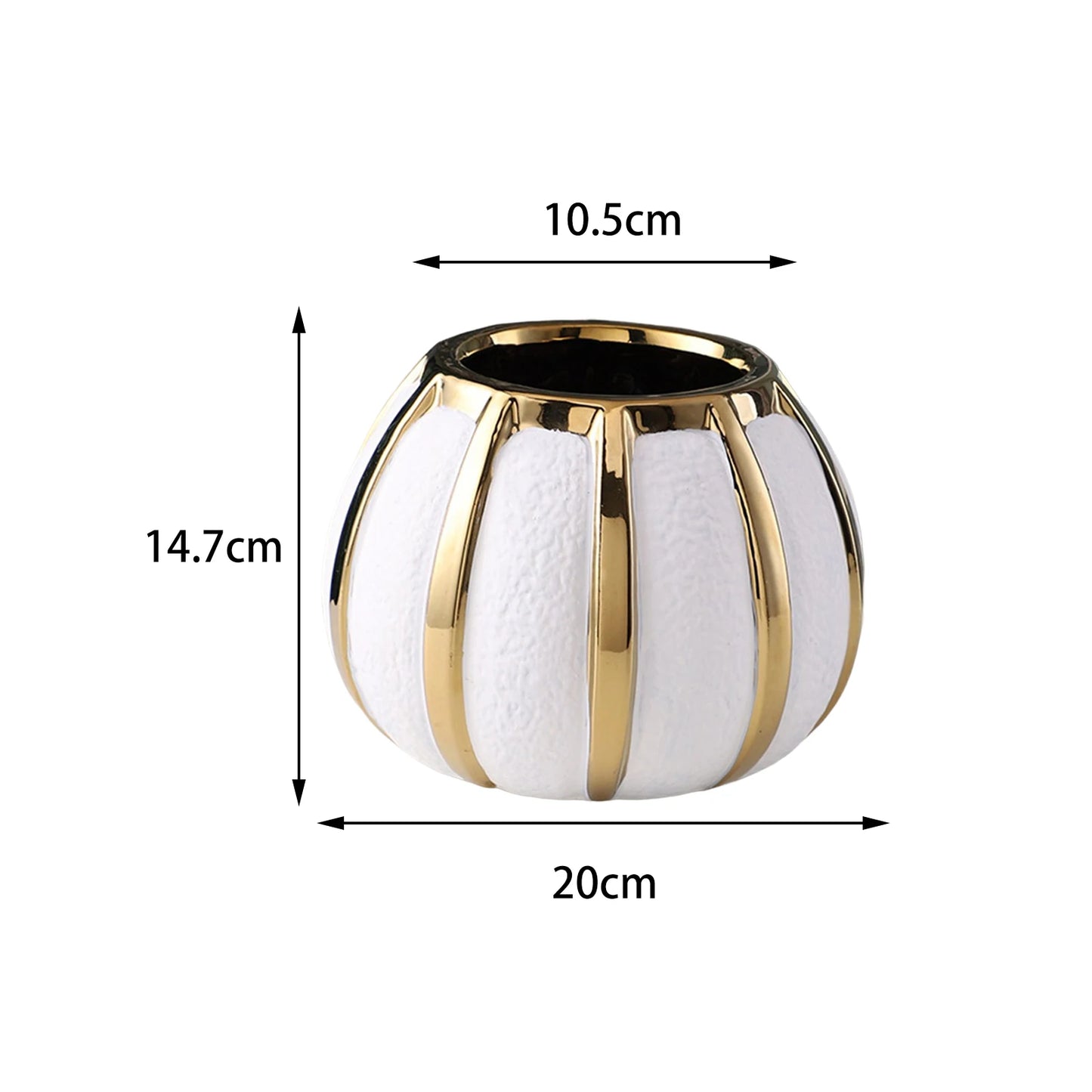 Elegant White and Gold Ceramic Vase Treasures – Light Luxury Tabletop Flower Pot for Wedding and Dining Room Decoration