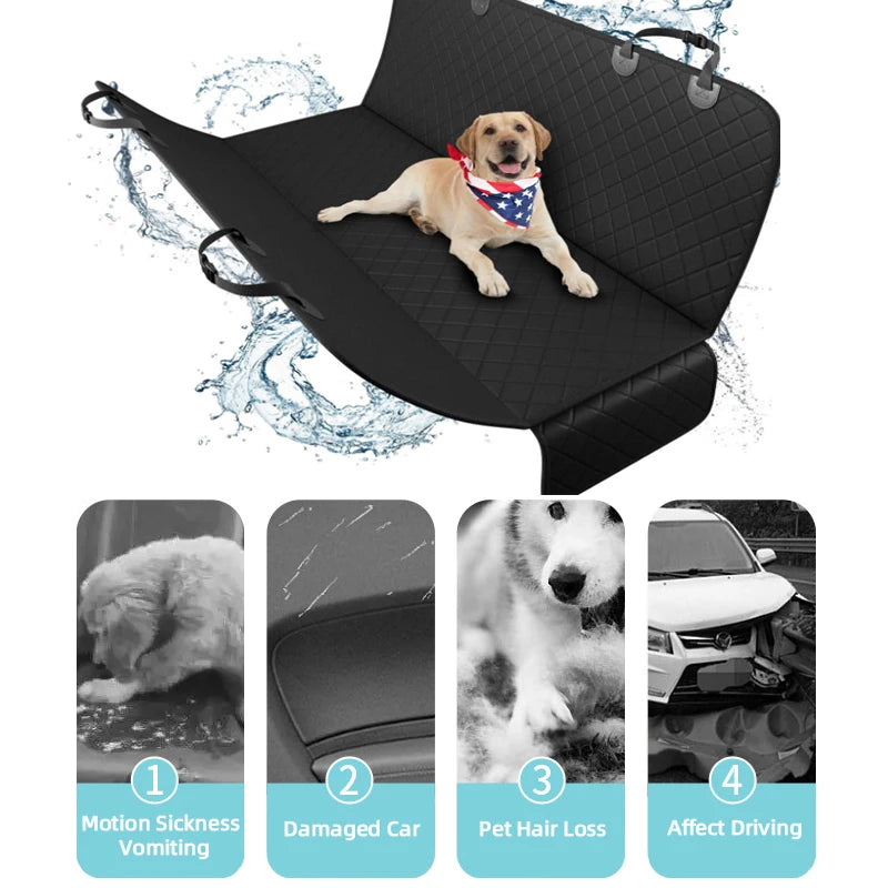 Waterproof Dog Car Seat Cover | Premium Pet Travel Hammock & Back Seat Protector