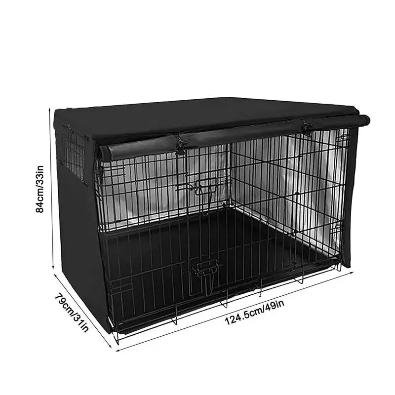 Universal Waterproof Dog Crate Cover | All-Season Protective Kennel Cover with Dual Entrances