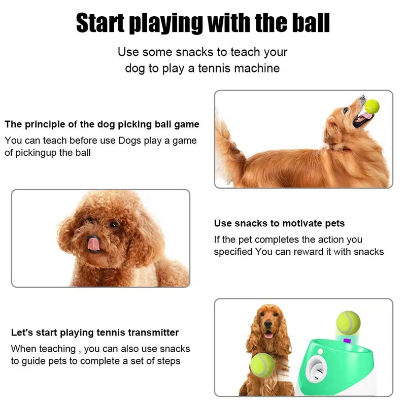 Luxurious Automatic Dog Tennis Ball Launcher – Rechargeable Interactive Toy for Endless Fun and Exercise