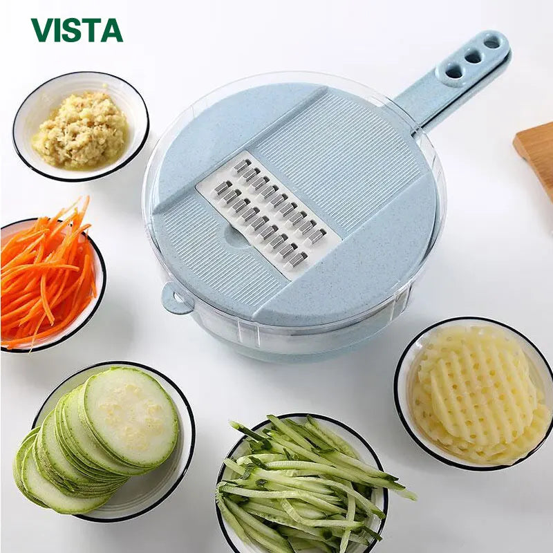 Multifunctional Vegetable Chopper & Slicer - Stainless Steel Kitchen Grater for Fruits, Cheese, and Vegetables