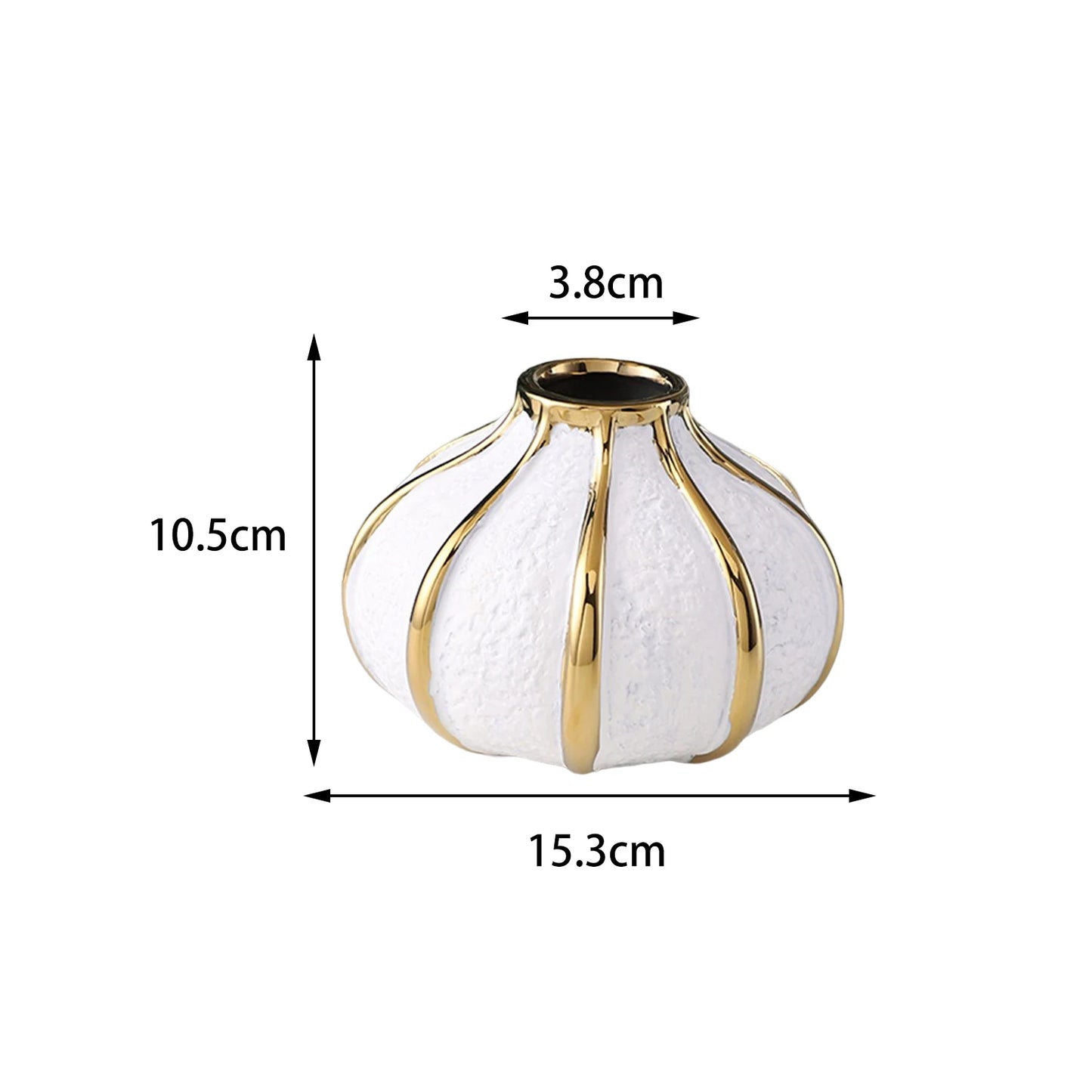 Elegant White and Gold Ceramic Vase Treasures – Light Luxury Tabletop Flower Pot for Wedding and Dining Room Decoration