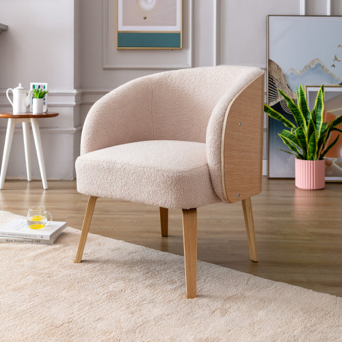 Stylish Lamb-Hair Accent Chair