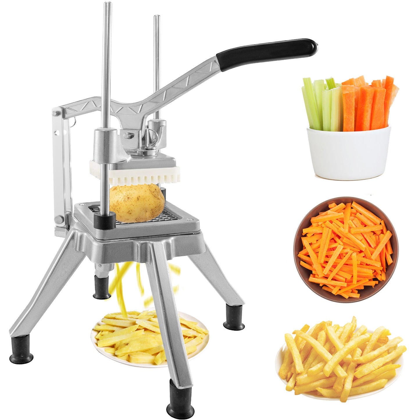 VEVOR Commercial Vegetable Fruit Dicer Cutter 6mm 9mm 12.7mm Blade Home Potato Tomato Food Slicer Chopper Manual Cutting Machine