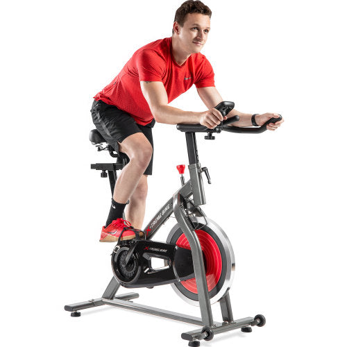 Indoor Cycling Bike with 4-Way Adjustable Handlebar & Seat, LCD Monitor for Home Fitness