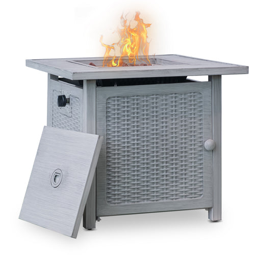 Upland 28” Slat Top Gas Fire Pit – Stylish Outdoor Heating Solution