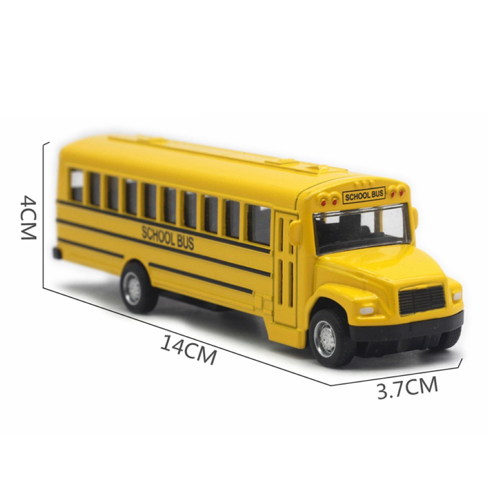 Alloy Inertial School Bus Model - Durable Toy Car for Kids | Perfect Gift for Boys