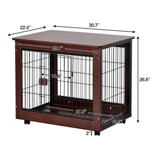 Furniture Style Pet Dog Crate Cage End Table - Stylish Wooden Kennel for Dogs