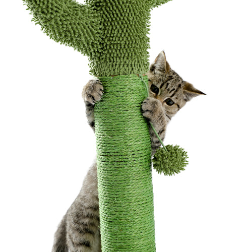 Cactus Cat Scratching Post with Natural Sisal Rope – Fun & Durable Cat Scratch Tower