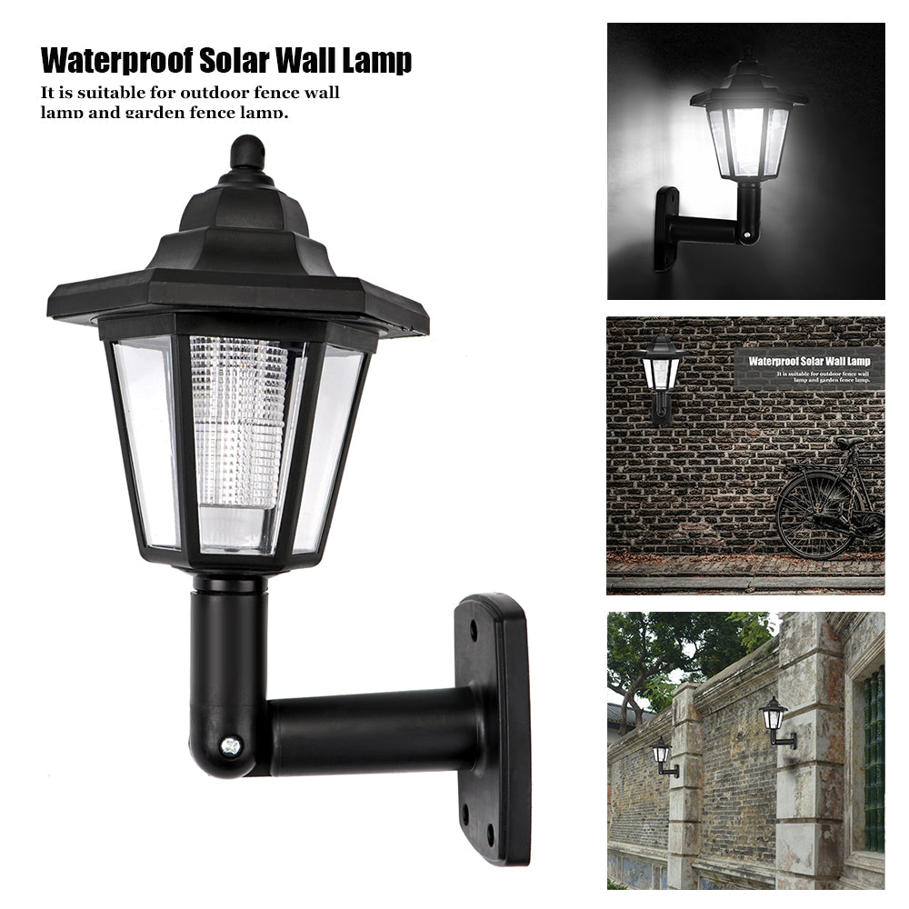 2-Pack Waterproof Solar LED Hexagonal Wall Lamps - No Wiring Required