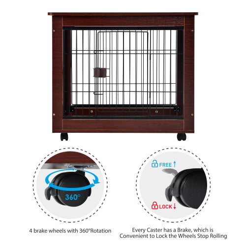 Furniture Style Pet Dog Crate Cage End Table - Stylish Wooden Kennel for Dogs