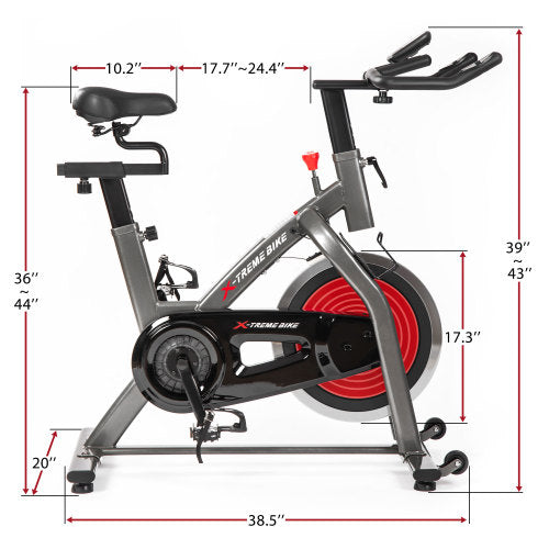 Indoor Cycling Bike with 4-Way Adjustable Handlebar & Seat, LCD Monitor for Home Fitness