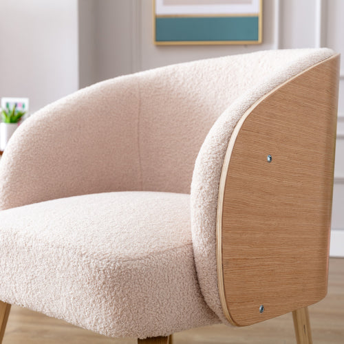 Stylish Lamb-Hair Accent Chair | Upholstered Living Room & Bedroom Chair