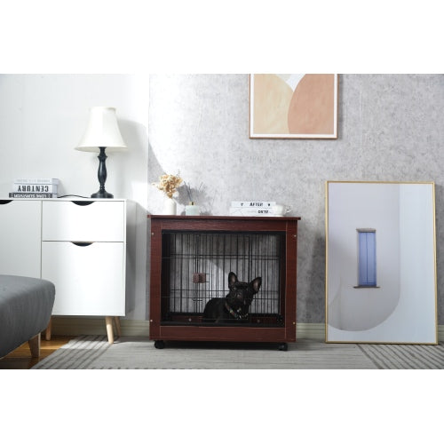 Furniture Style Pet Dog Crate Cage End Table - Stylish Wooden Kennel for Dogs