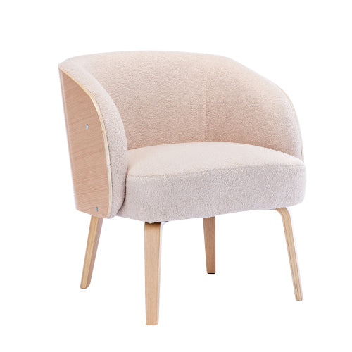 Stylish Lamb-Hair Accent Chair | Upholstered Living Room & Bedroom Chair