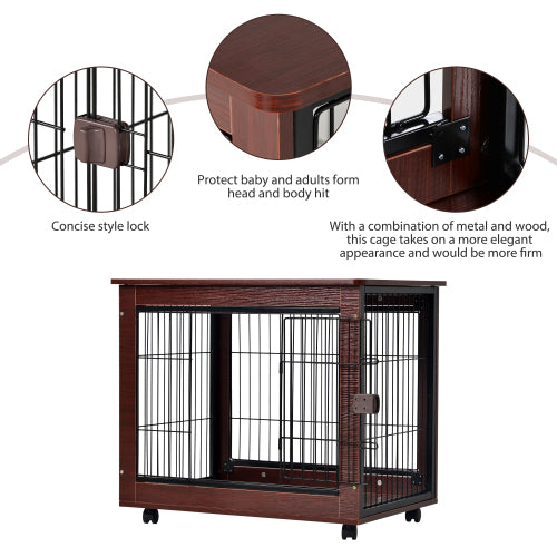 Furniture Style Pet Dog Crate Cage End Table - Stylish Wooden Kennel for Dogs